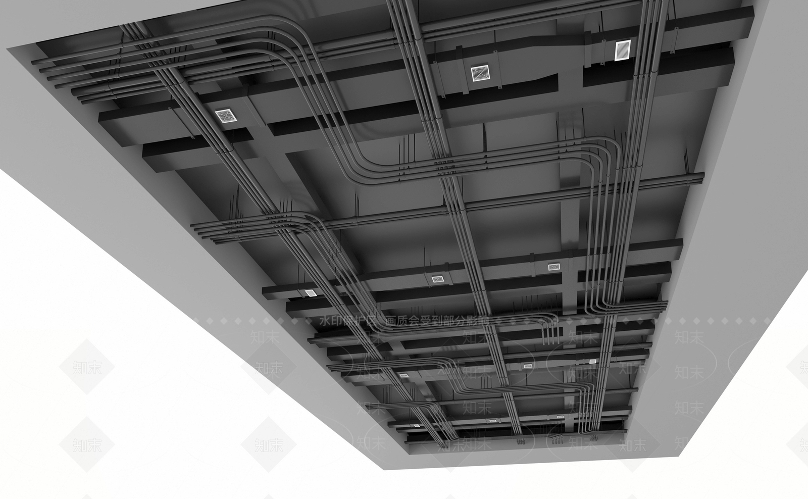 工业吊顶3D模型下载【ID:1202106185】