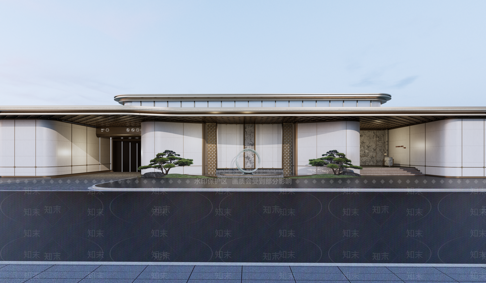 现代轻奢入口大门SU模型下载【ID:1202244087】