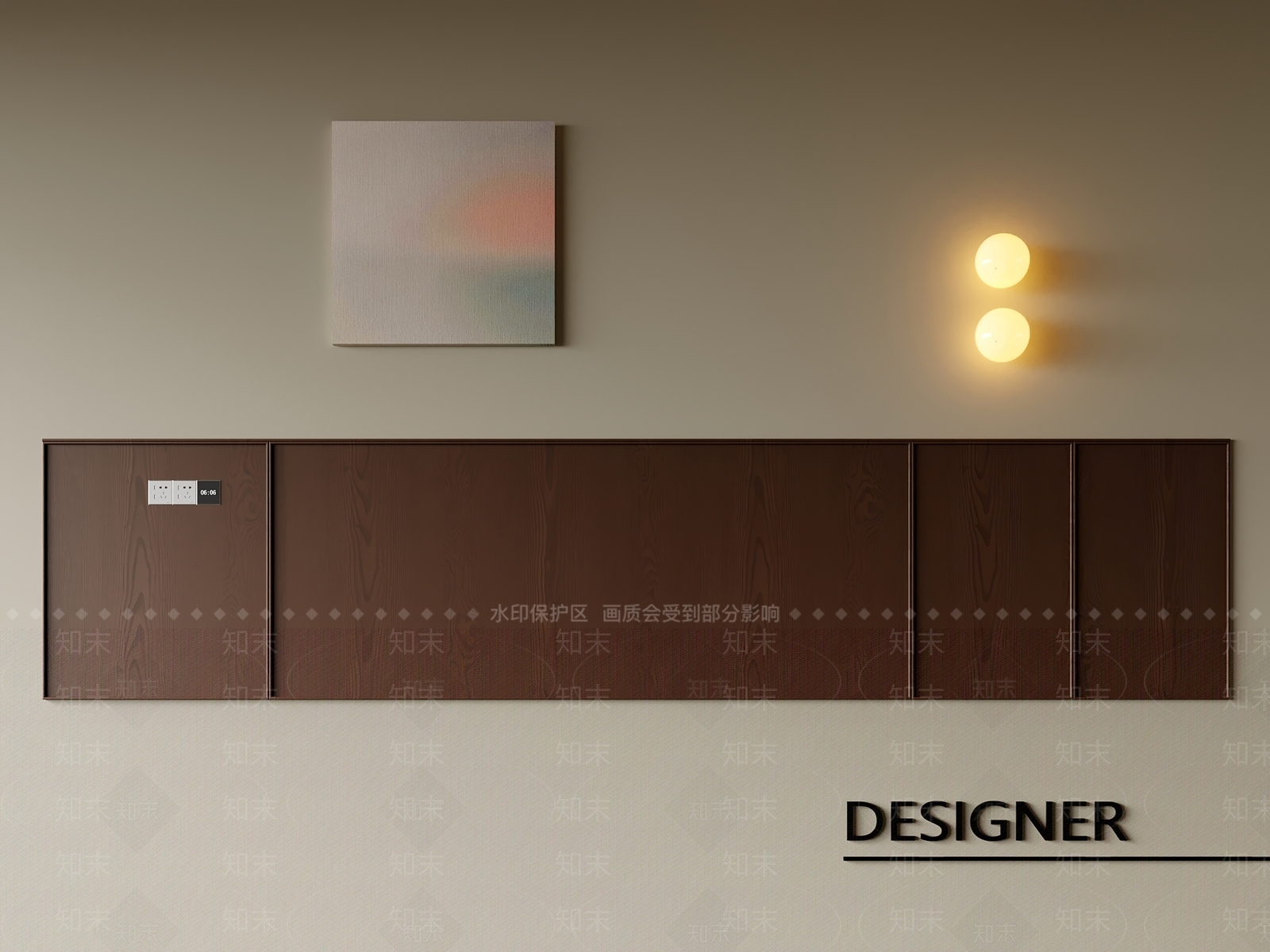 现代中古床头背景墙3D模型下载【ID:1202116312】