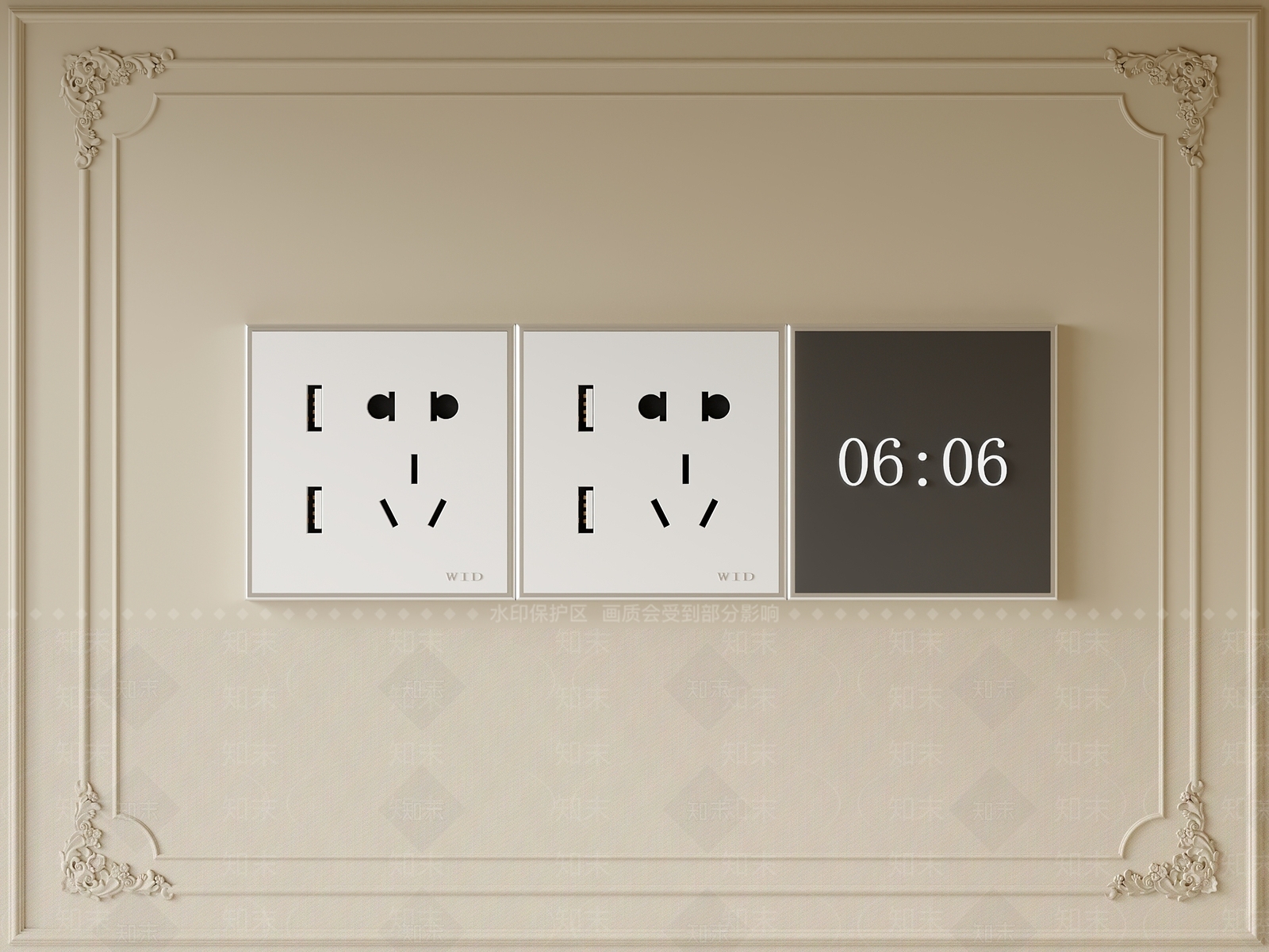 现代插座3D模型下载【ID:1202116367】