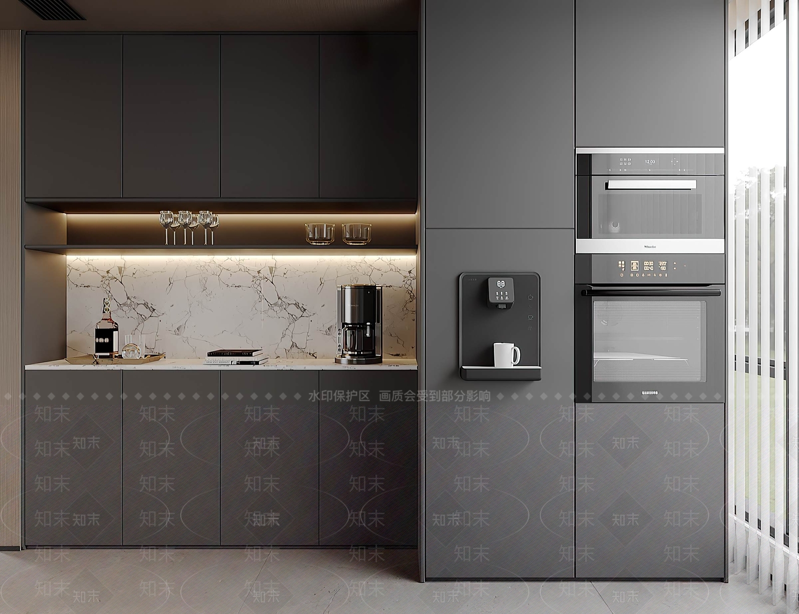 现代意式酒柜3D模型下载【ID:1202373226】