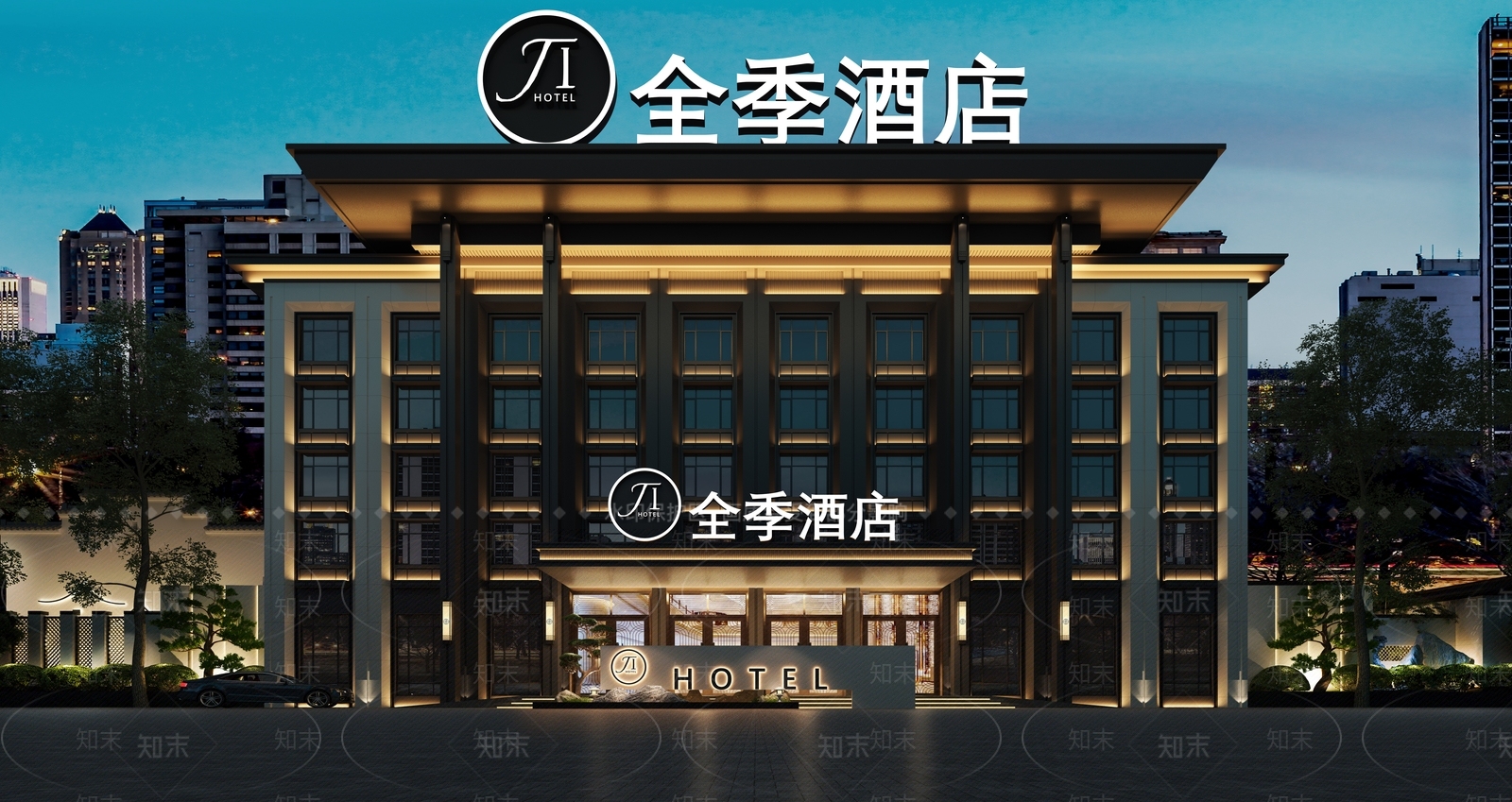 现代酒店3D模型下载【ID:1202119399】