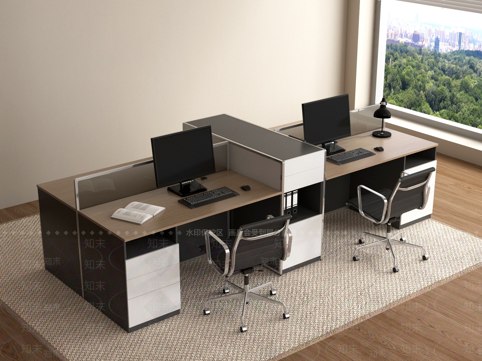 现代办公桌椅SU模型下载【ID:1202121947】