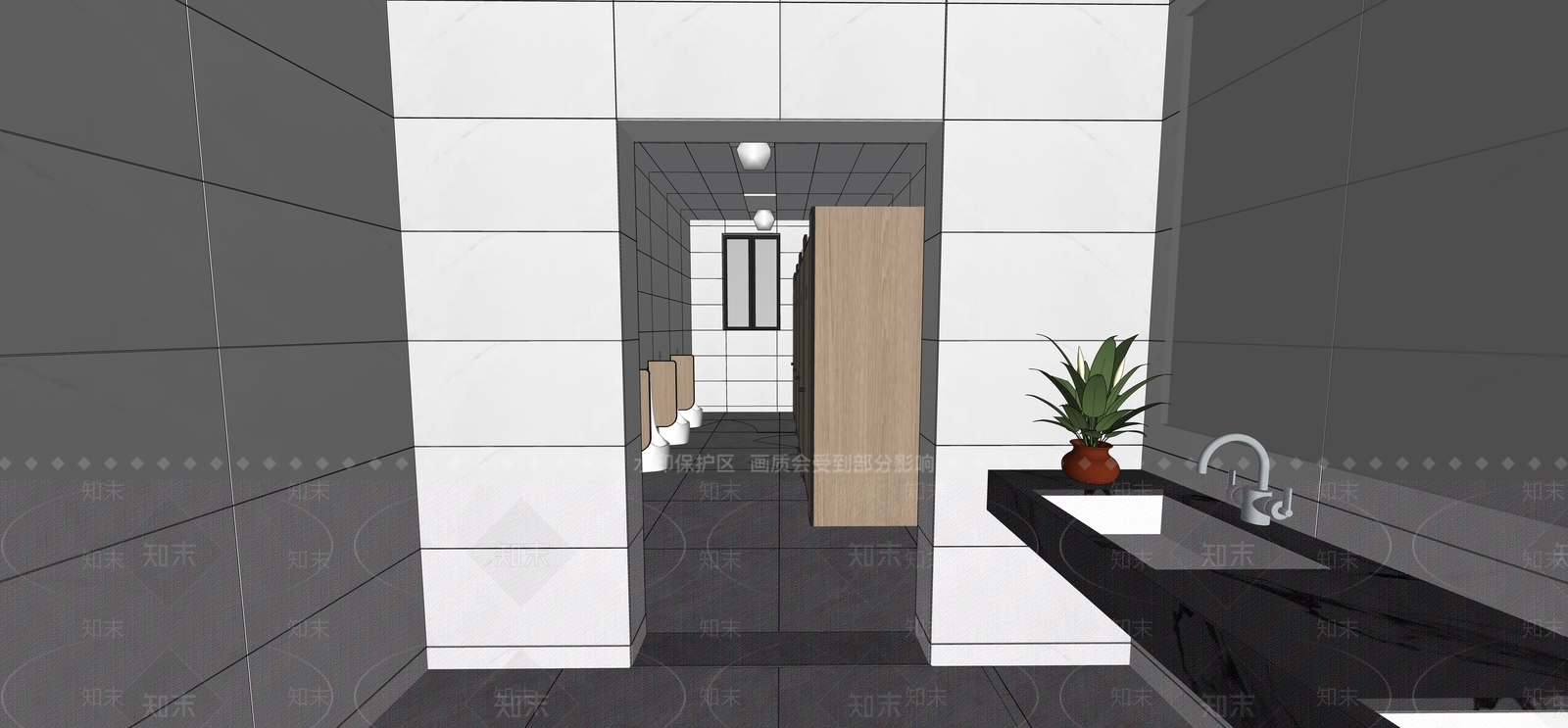 现代公共卫生间SU模型下载【ID:1202125440】