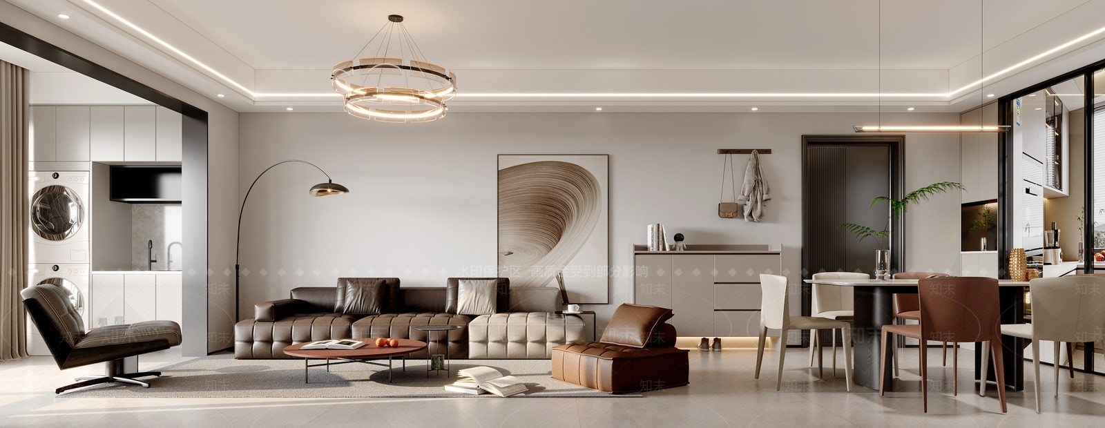 现代意式家居客厅3D模型下载【ID:1202129401】