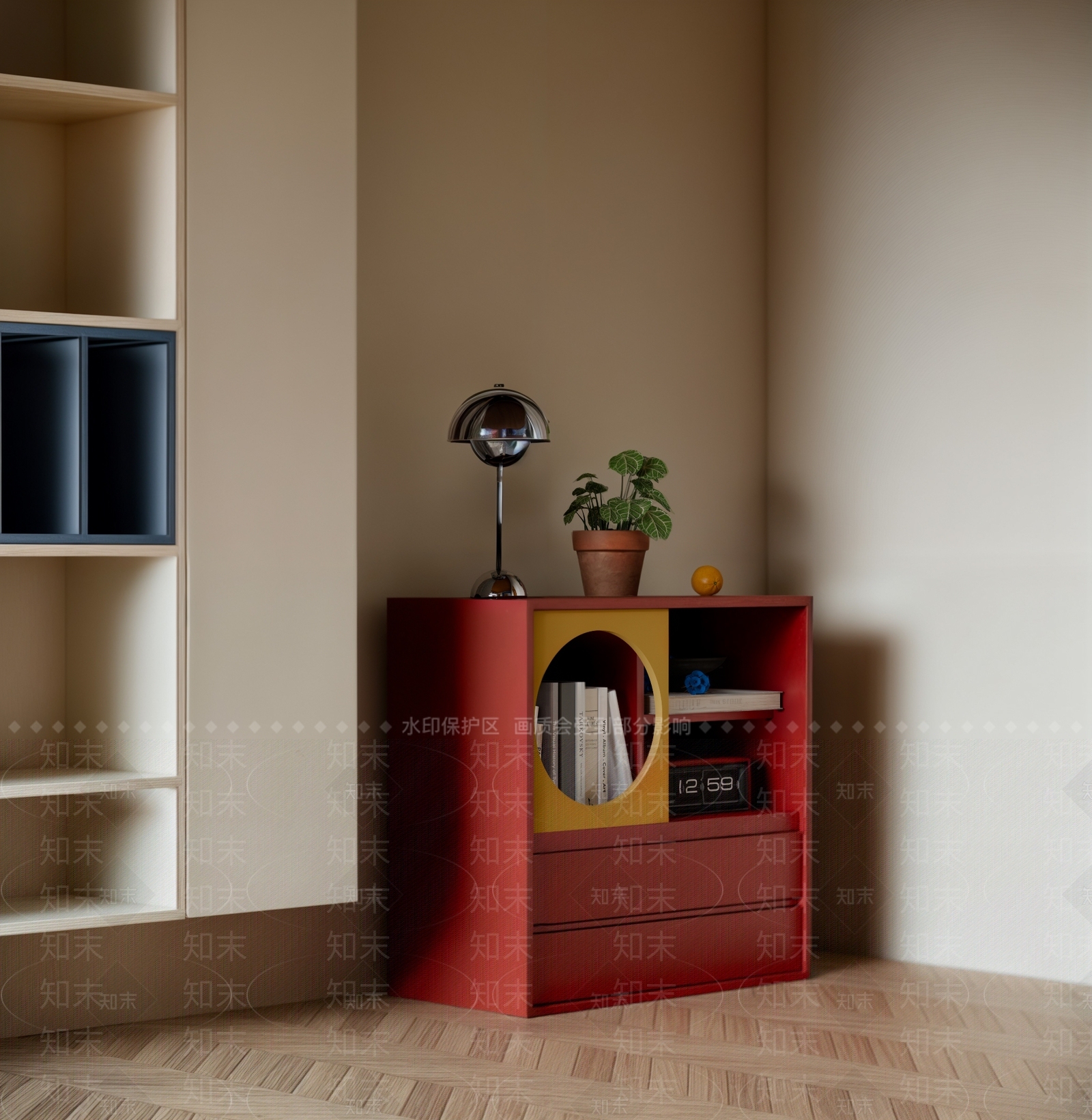 中古奶油储物柜SU模型下载【ID:1202129161】