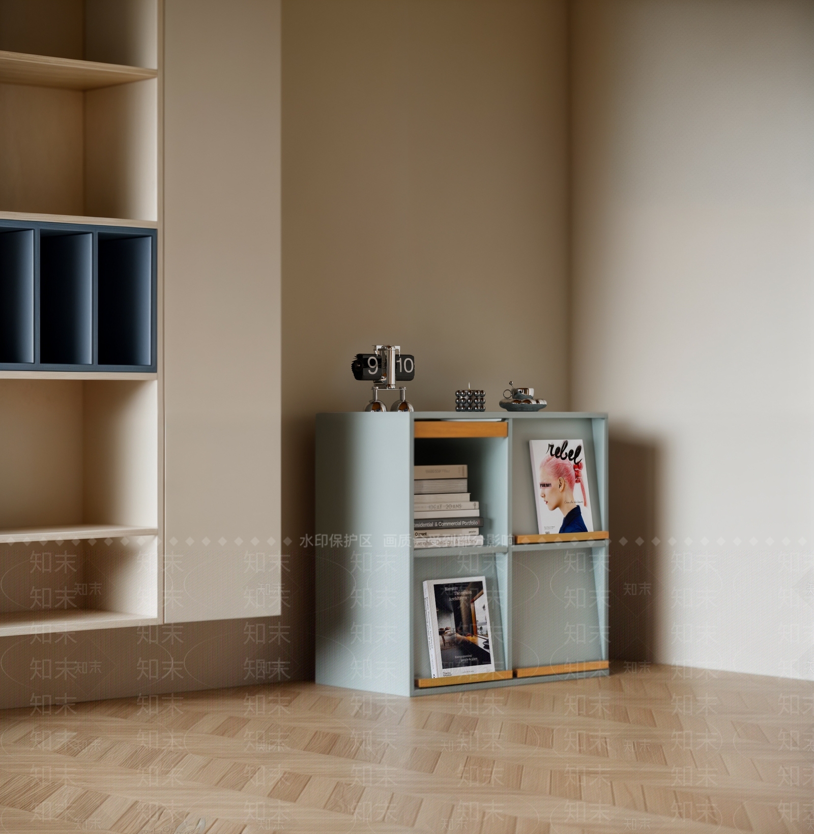 中古奶油储物柜SU模型下载【ID:1202129144】