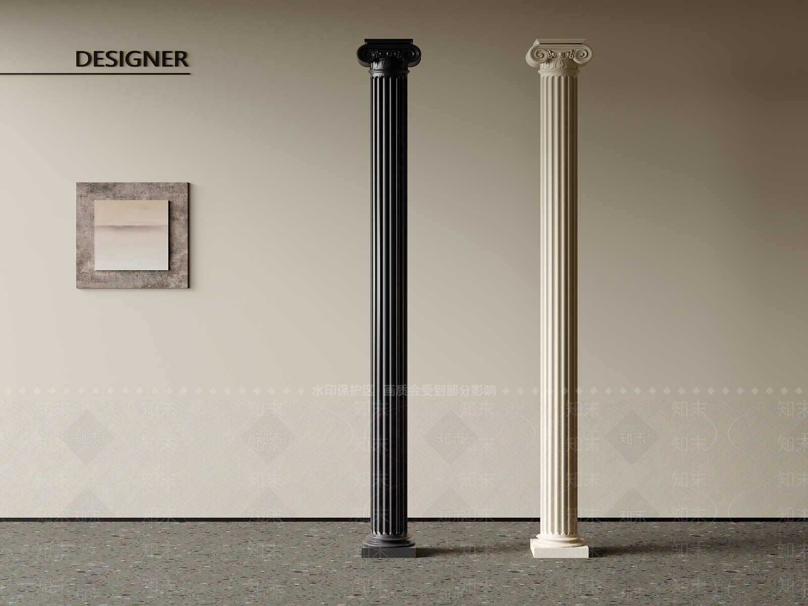 现代柱子3D模型下载【ID:1202129386】