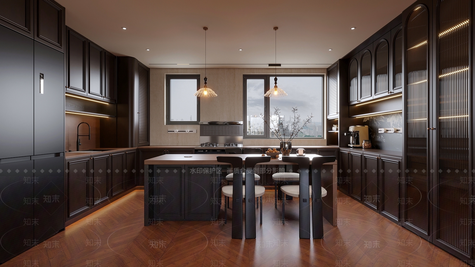 法式开放式厨房3D模型下载【ID:1202134117】