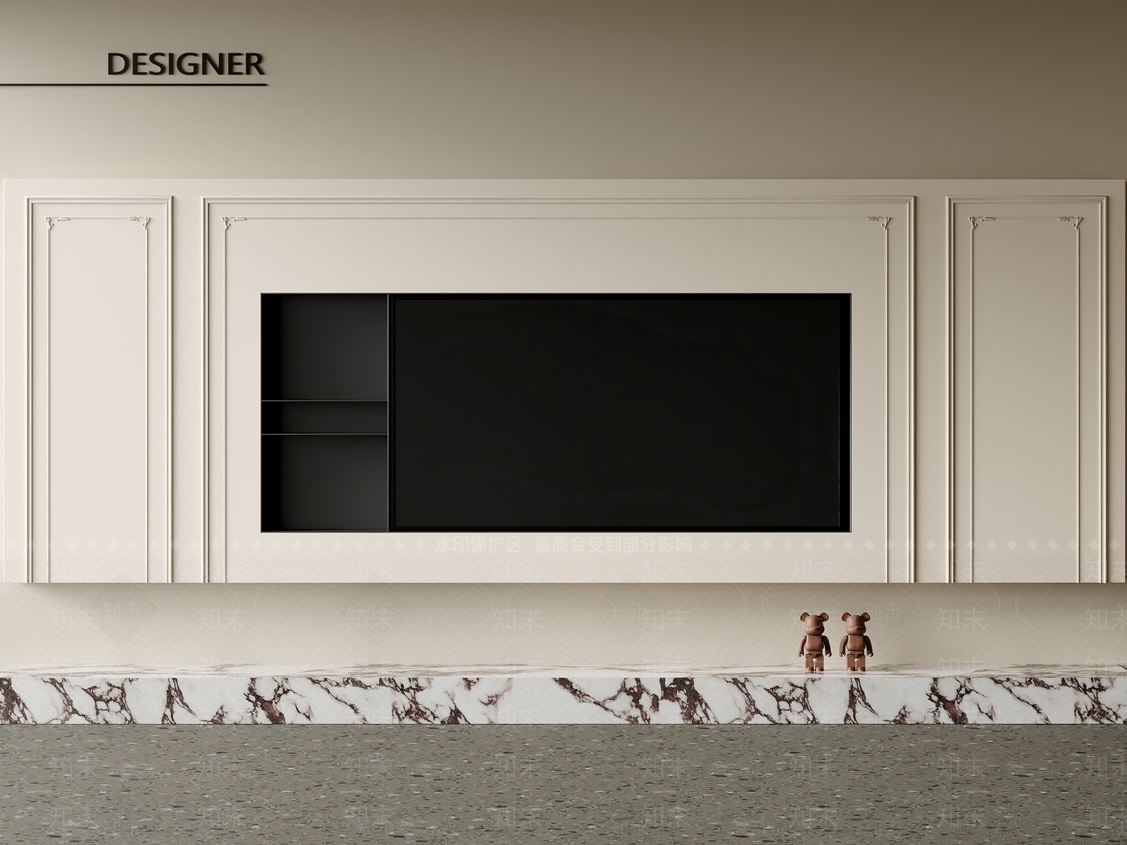 法式电视背景墙3D模型下载【ID:1202138177】