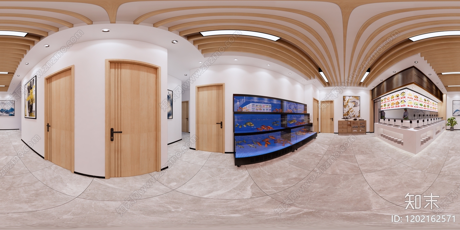 现代简约中餐厅cad施工图下载【ID:1202162571】