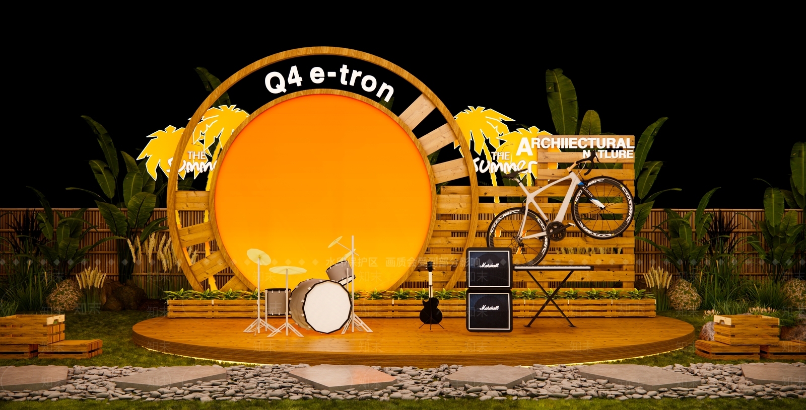 现代露天舞台SU模型下载【ID:1202141377】