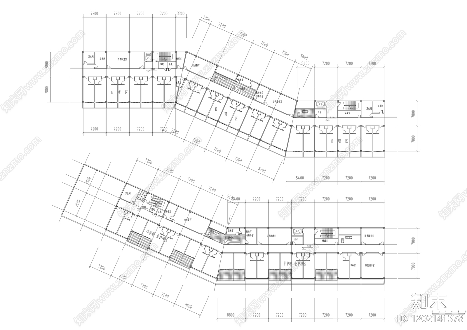 新中式医院建筑cad施工图下载【ID:1202141378】