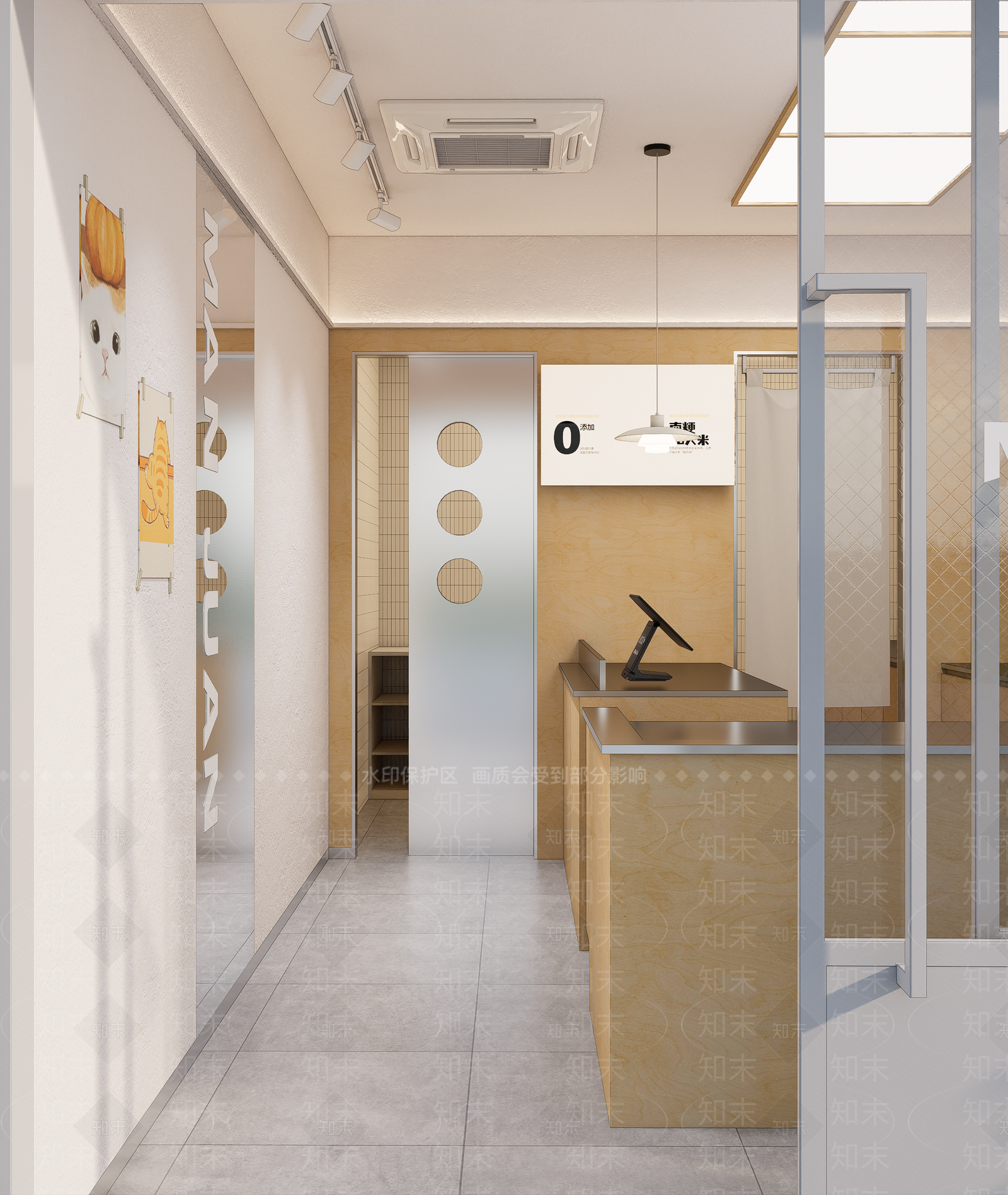 现代原木甜品面包店SU模型下载【ID:1202142307】