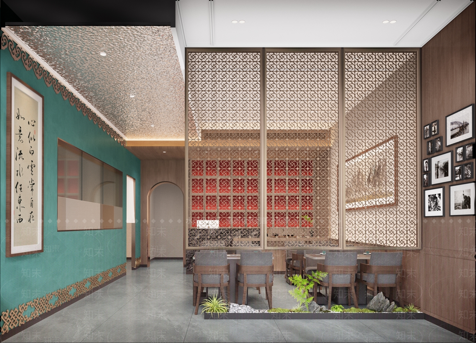 中式餐饮空间3D模型下载【ID:1202153767】