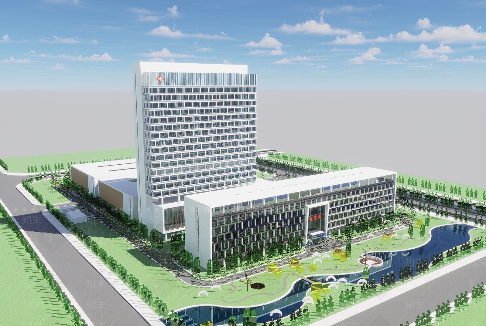 现代医院建筑SU模型下载【ID:1202154677】