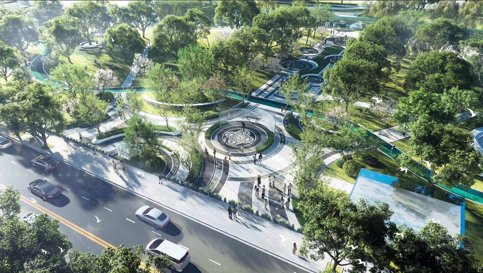 现代新中式景观公园SU模型下载【ID:1202156299】