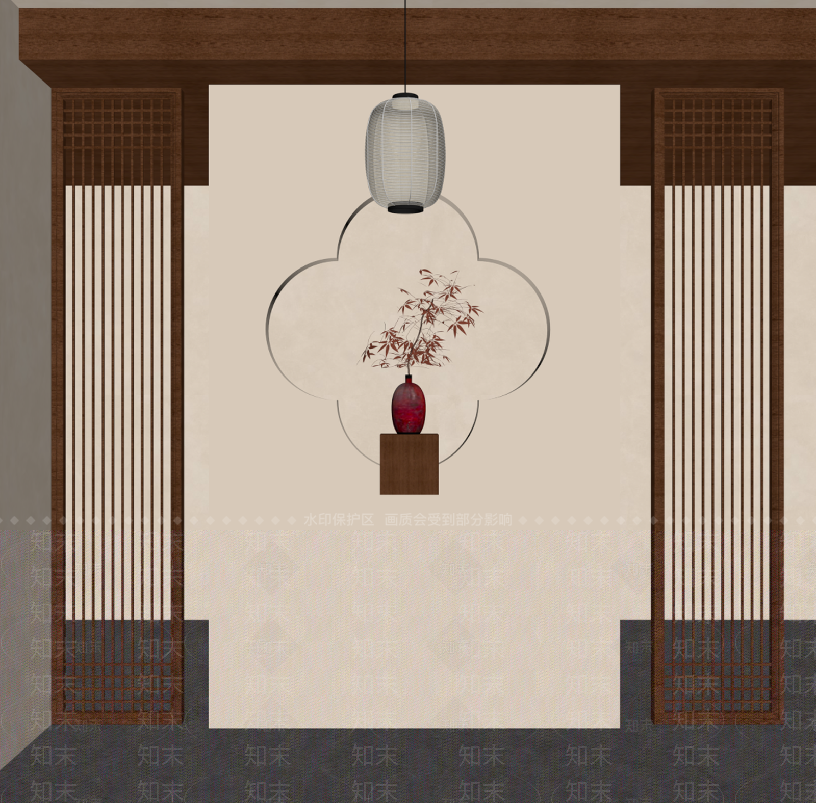 新中式玄关SU模型下载【ID:1202156126】