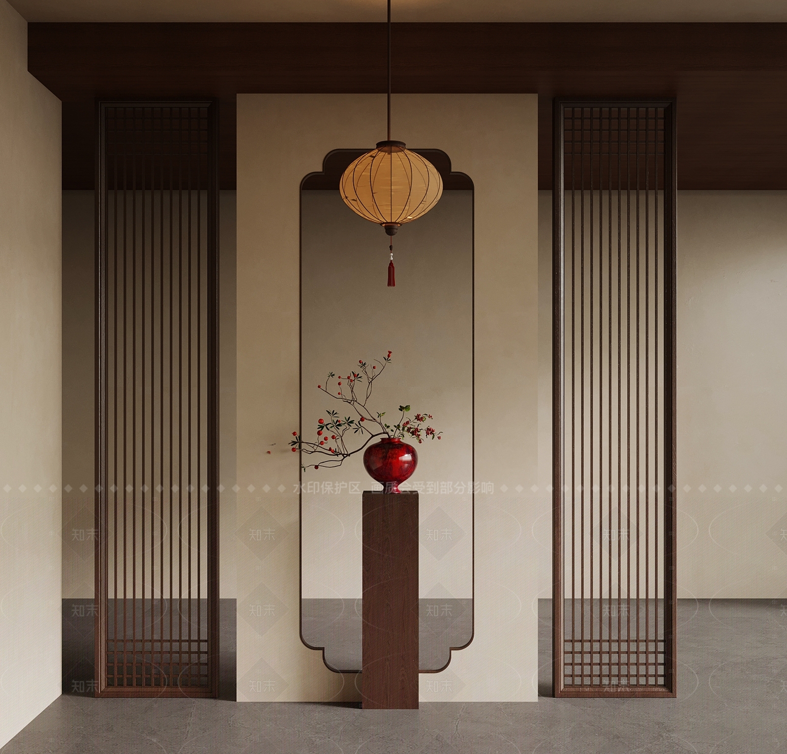 新中式玄关SU模型下载【ID:1204936949】