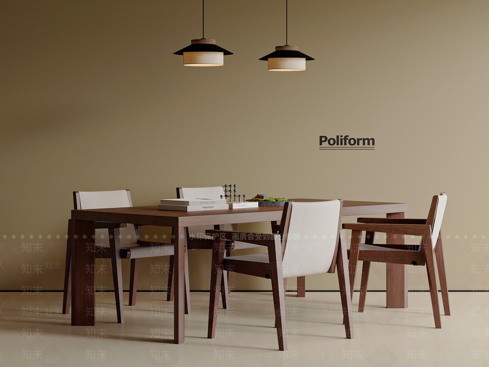 现代新中式餐桌椅SU模型下载【ID:1202160292】