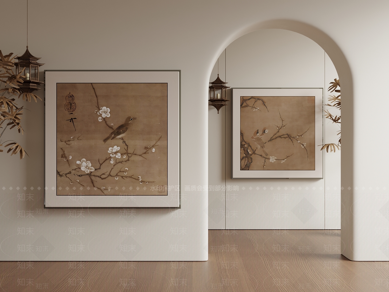 新中式禅意宋式挂画3D模型下载【ID:1202161382】