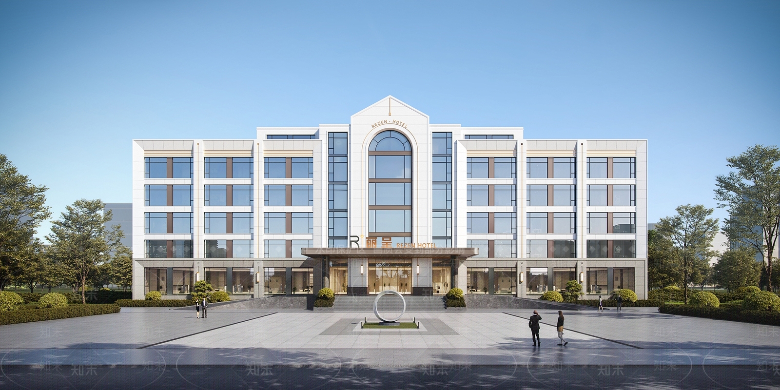 欧式现代酒店建筑SU模型下载【ID:1202164253】