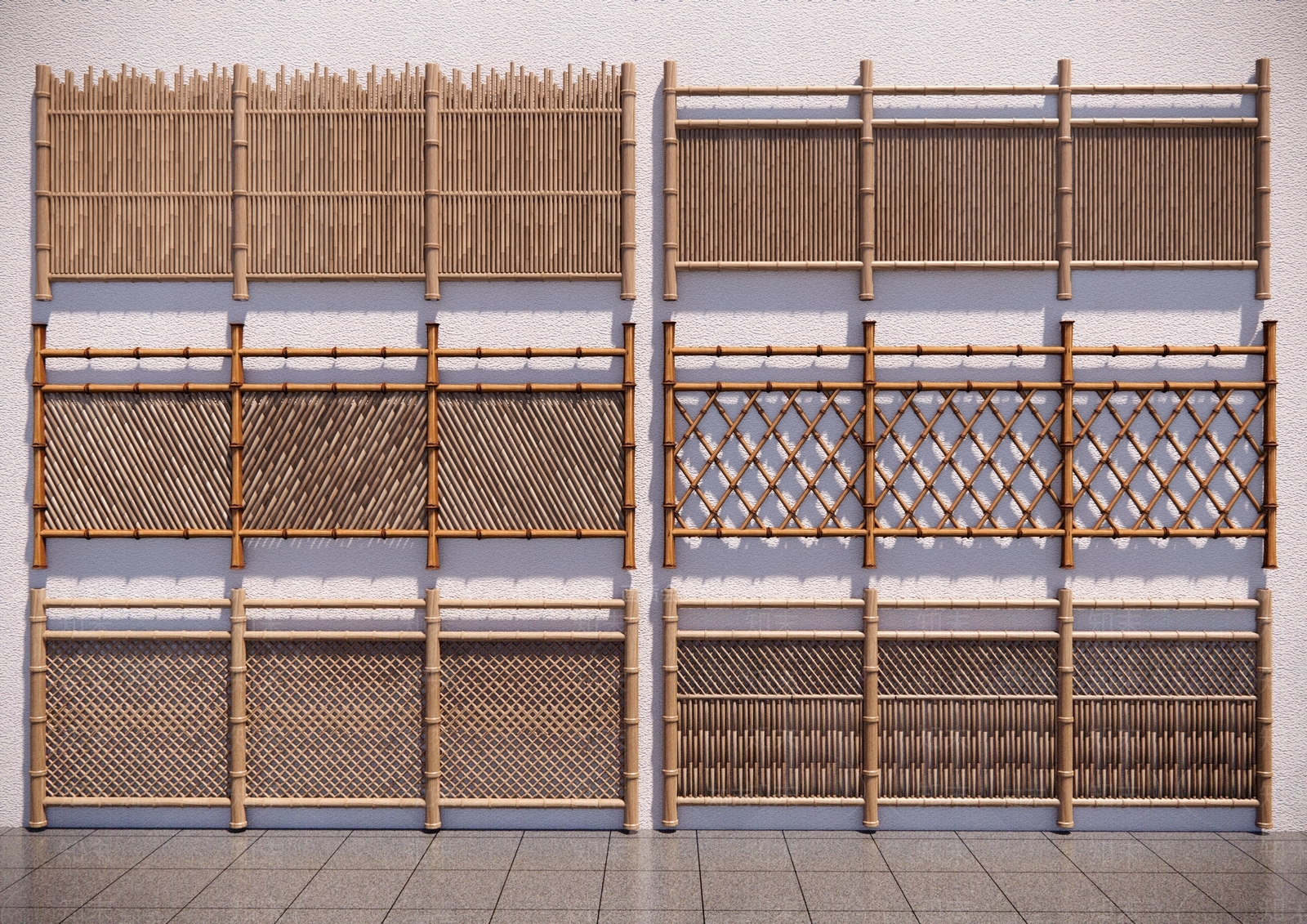 现代中式栅栏SU模型下载【ID:1202165051】