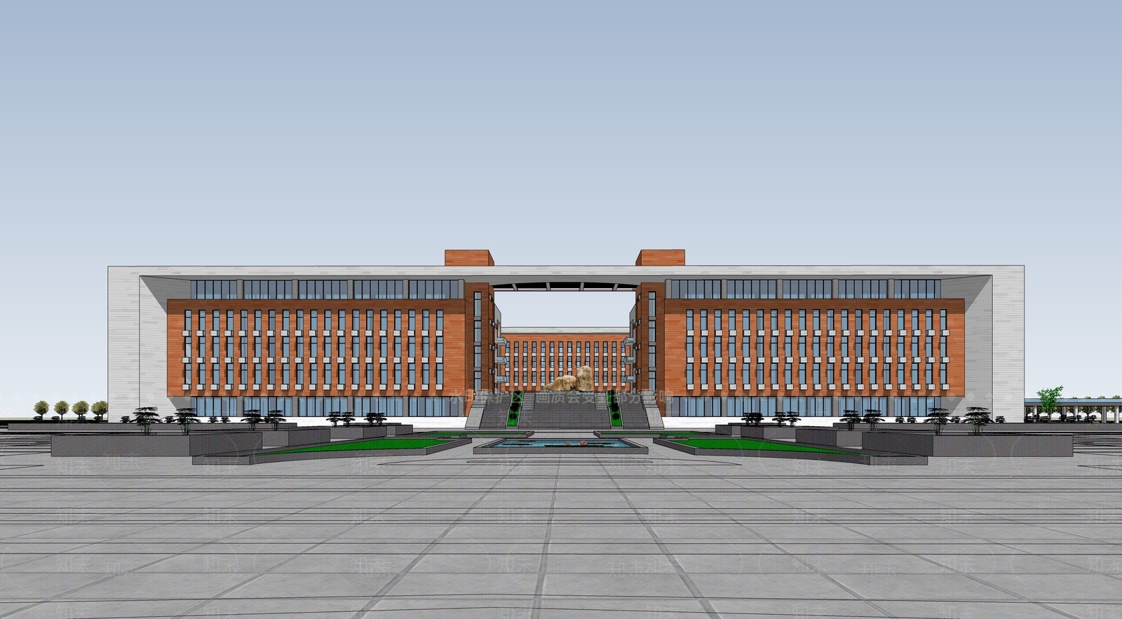 现代学校建筑SU模型下载【ID:1202165328】