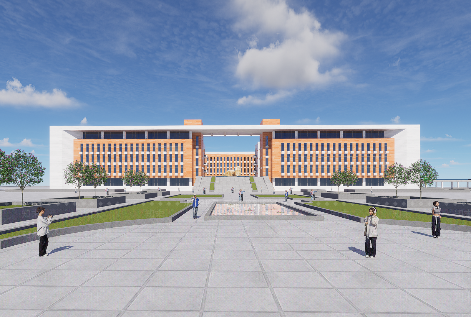 现代学校建筑SU模型下载【ID:1202165328】