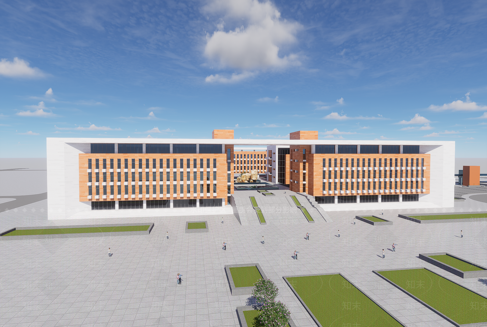 现代学校建筑SU模型下载【ID:1202165328】