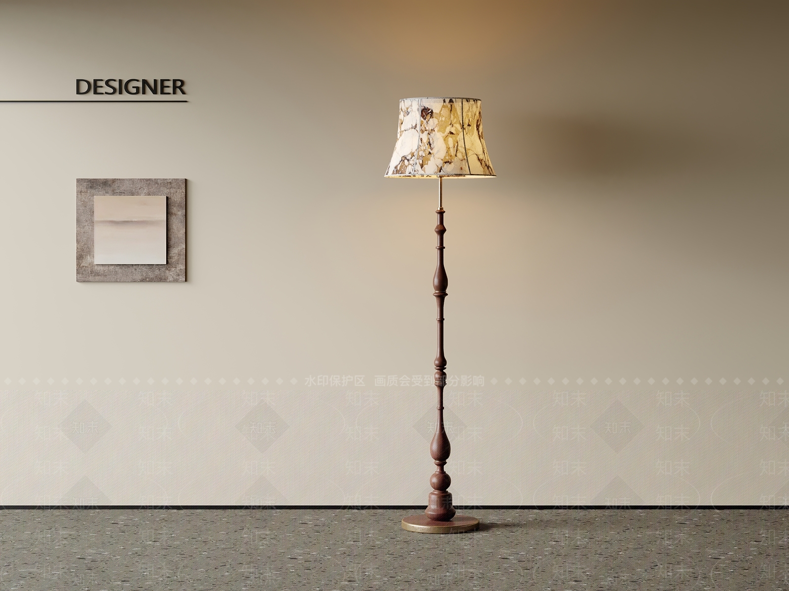 中古复古落地灯3D模型下载【ID:1202165556】