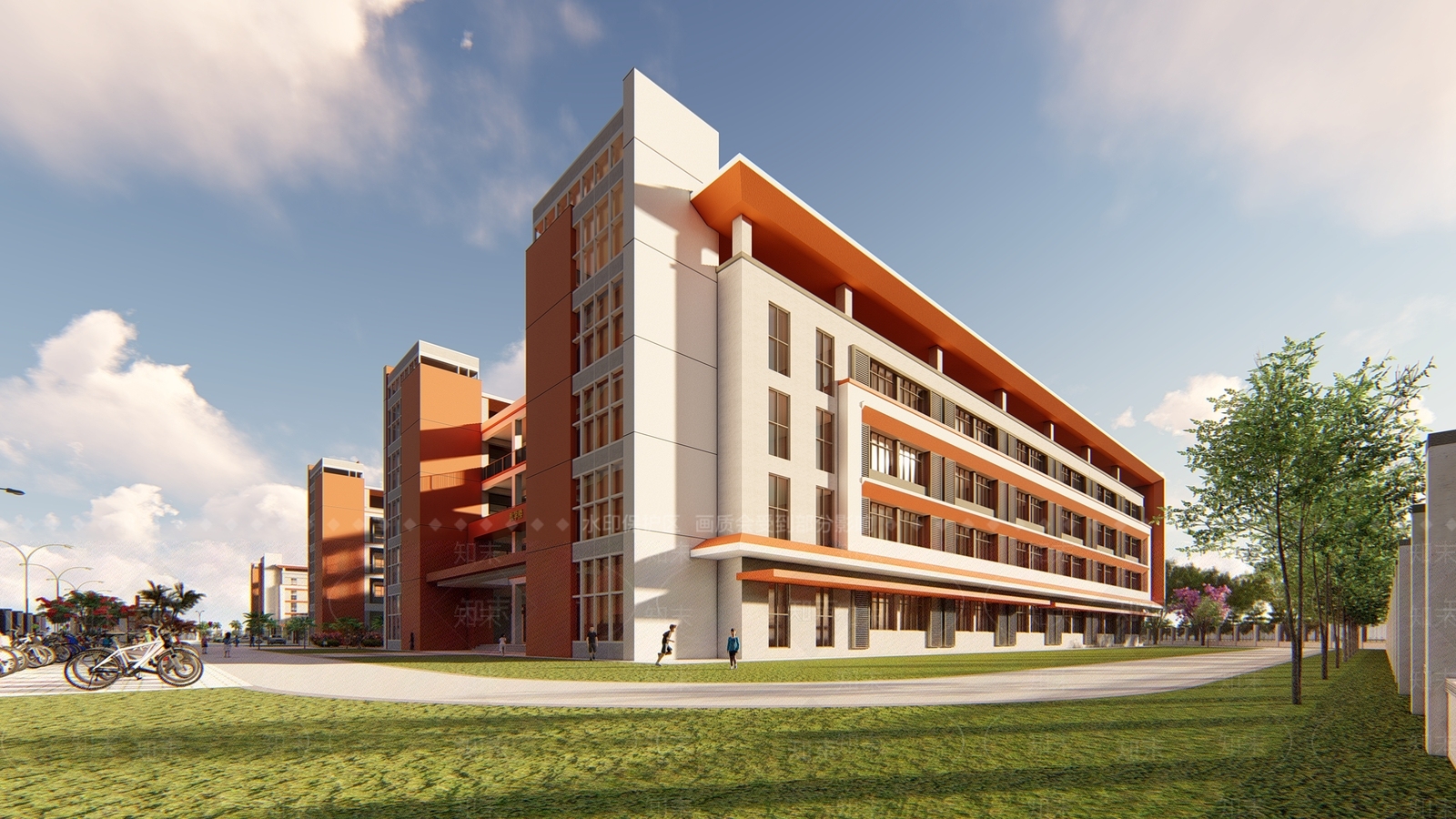 现代学校建筑SU模型下载【ID:1202168600】