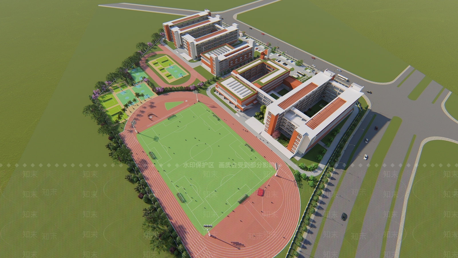现代学校建筑SU模型下载【ID:1202168600】