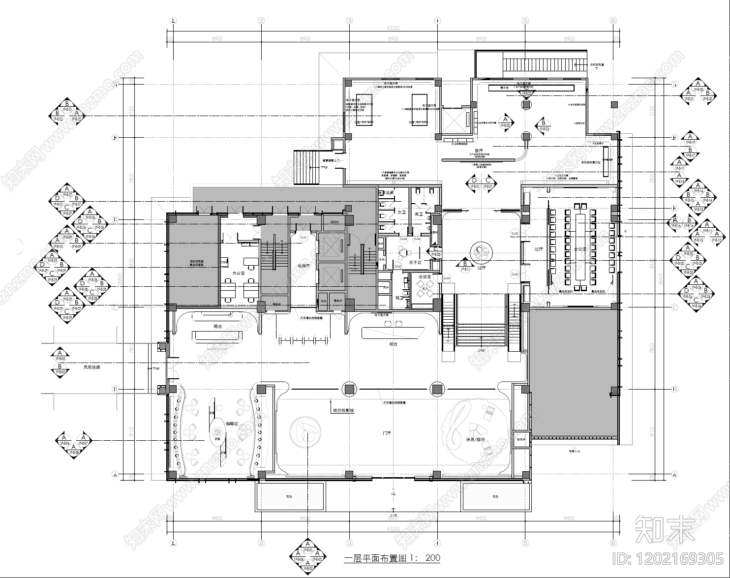 现代轻奢整体办公空间cad施工图下载【ID:1202169305】