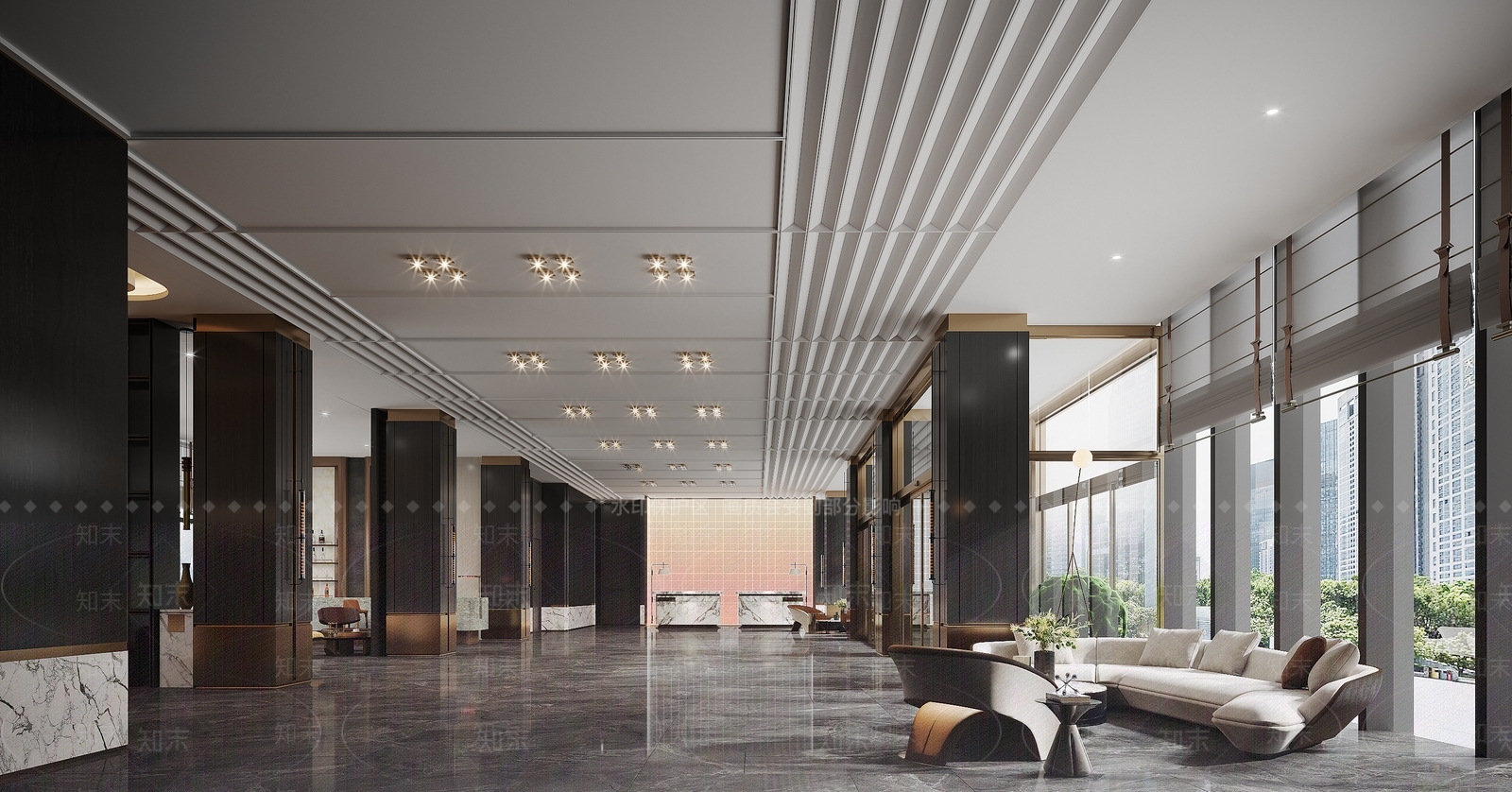 现代轻奢酒店3D模型下载【ID:1202176046】