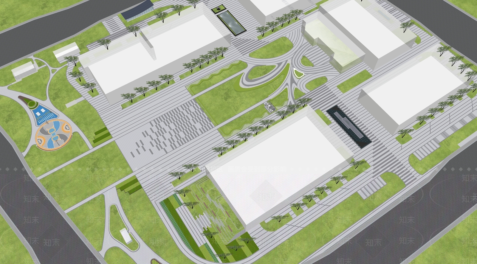 现代办公园区景观SU模型下载【ID:1202172903】