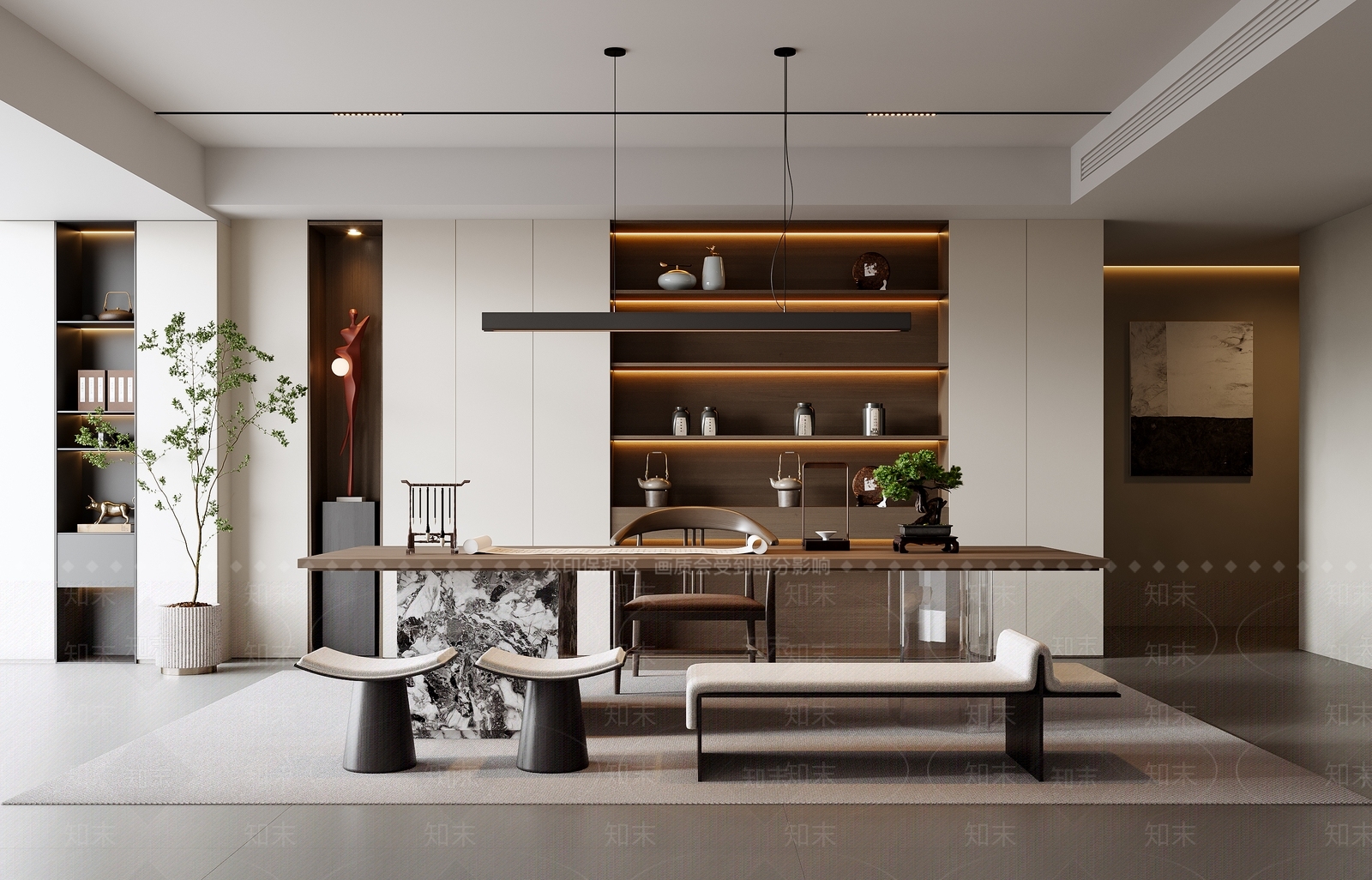 现代意式茶室SU模型下载【ID:1202173144】