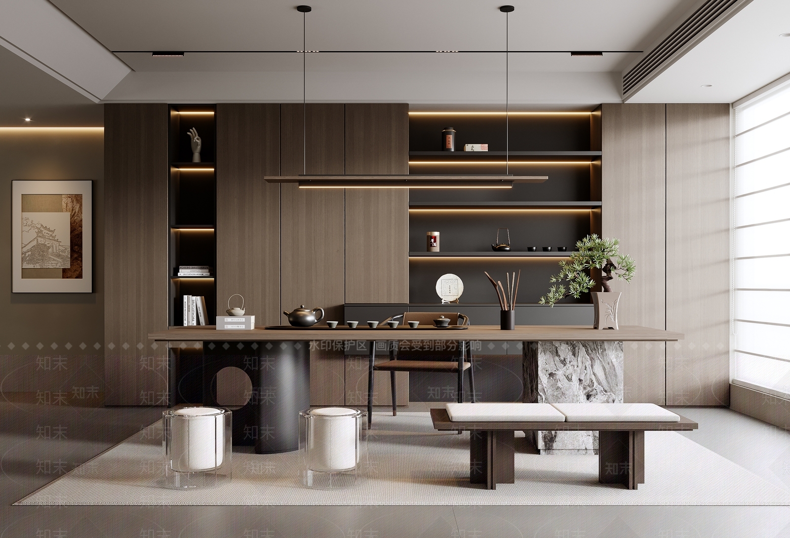 现代意式茶室SU模型下载【ID:1202173783】