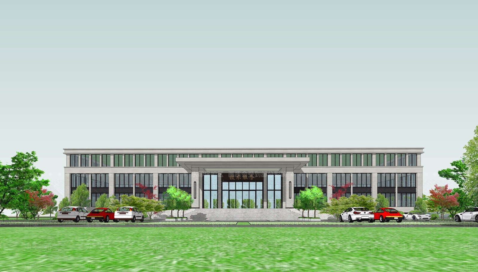 现代极简小公建SU模型下载【ID:1202173516】