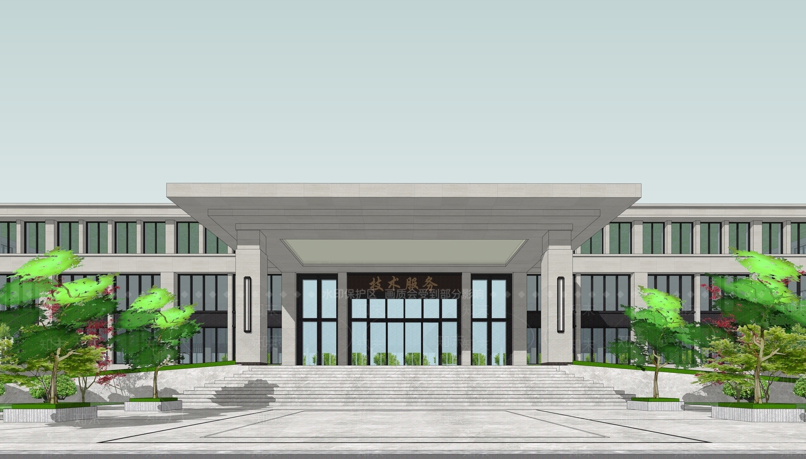 现代极简小公建SU模型下载【ID:1202173516】
