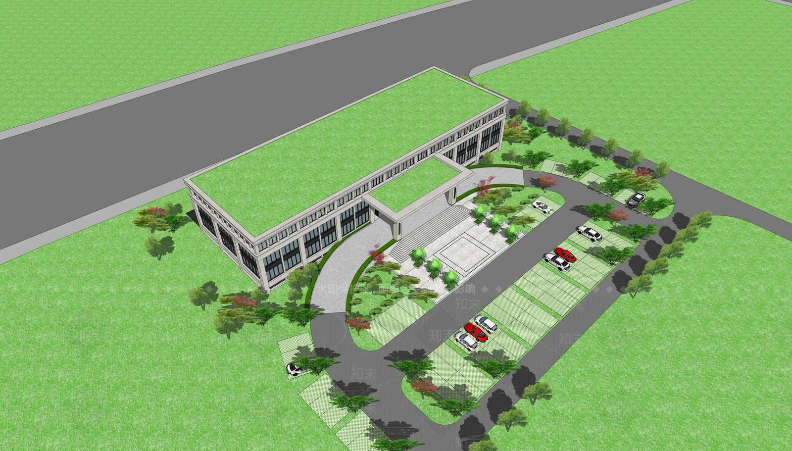 现代极简小公建SU模型下载【ID:1202173516】