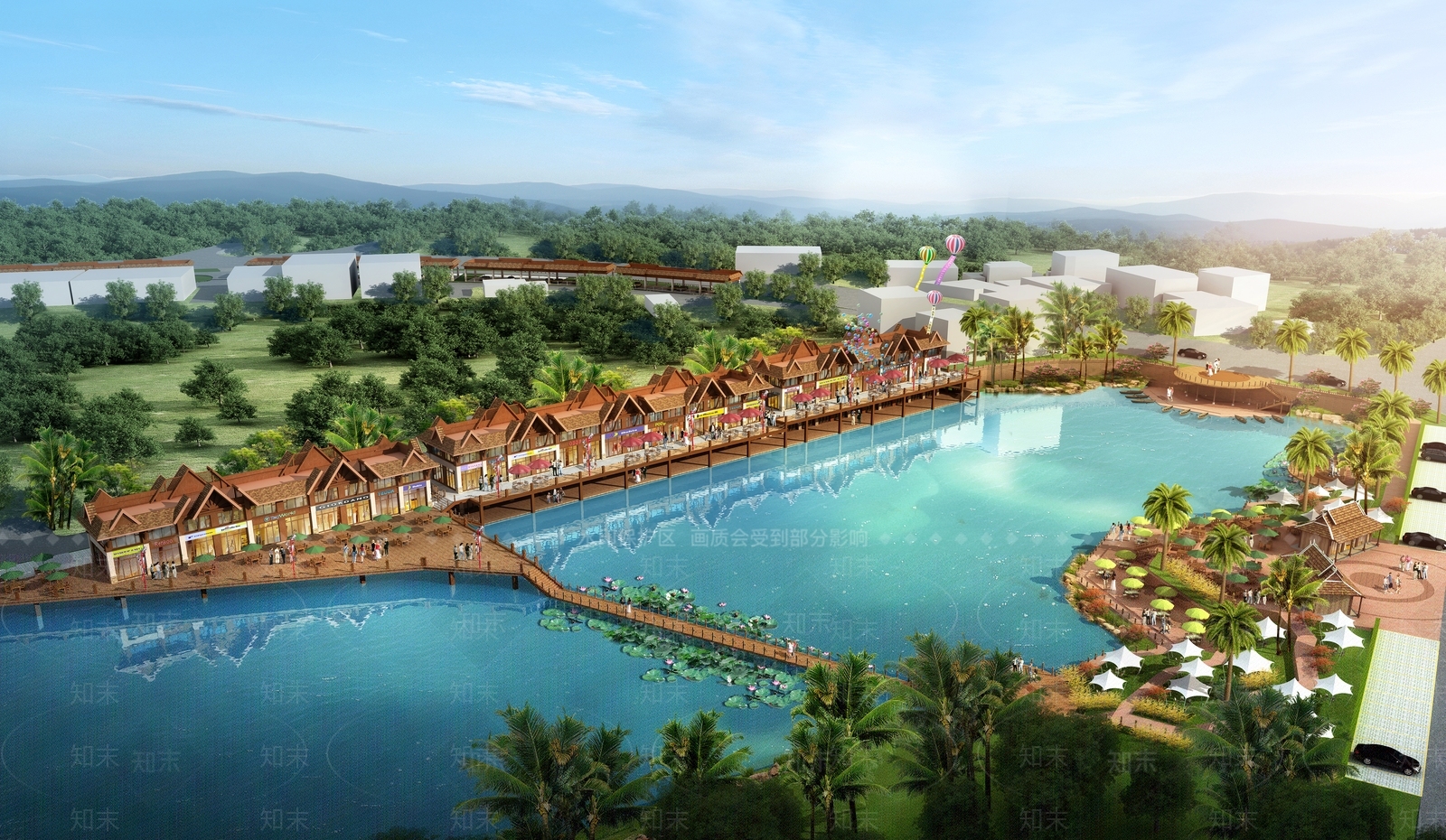 原木禅意商业街SU模型下载【ID:1202414967】