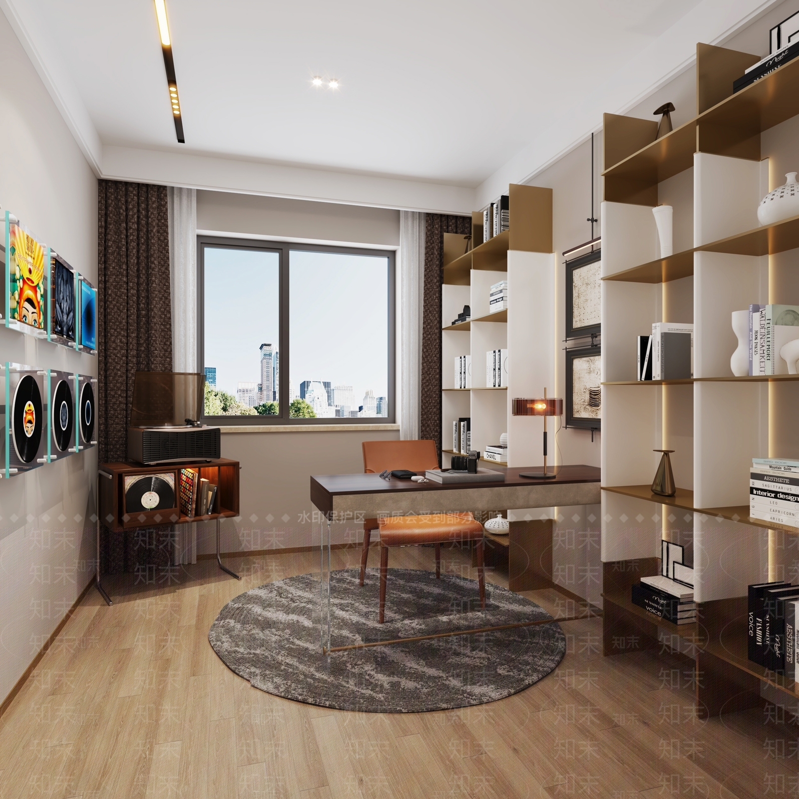 轻奢书房3D模型下载【ID:1202177328】