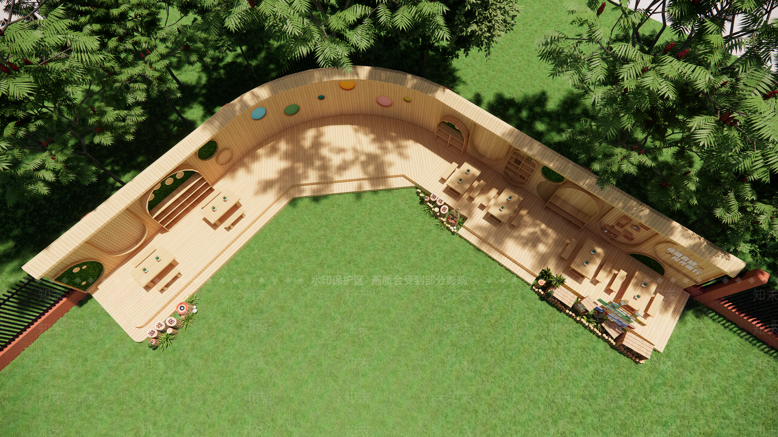 现代原木幼儿园SU模型下载【ID:1202177495】