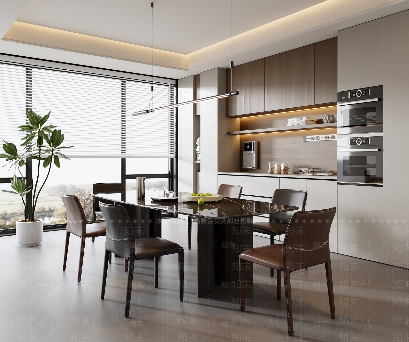 现代简约家居餐厅3D模型下载【ID:1202179050】