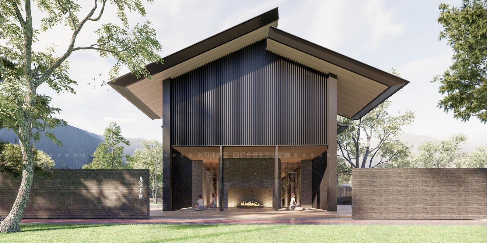 复古极简图书馆SU模型下载【ID:1202403836】