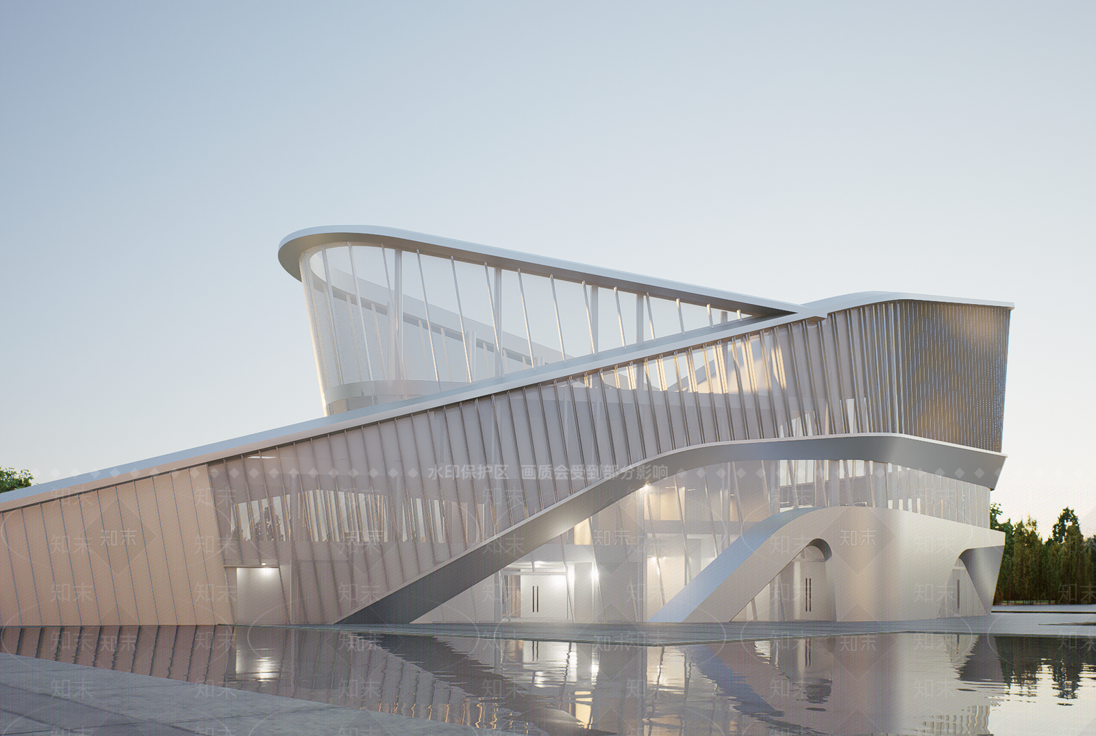 展览馆建筑SU模型精品下载_SketchUp模型_知末网