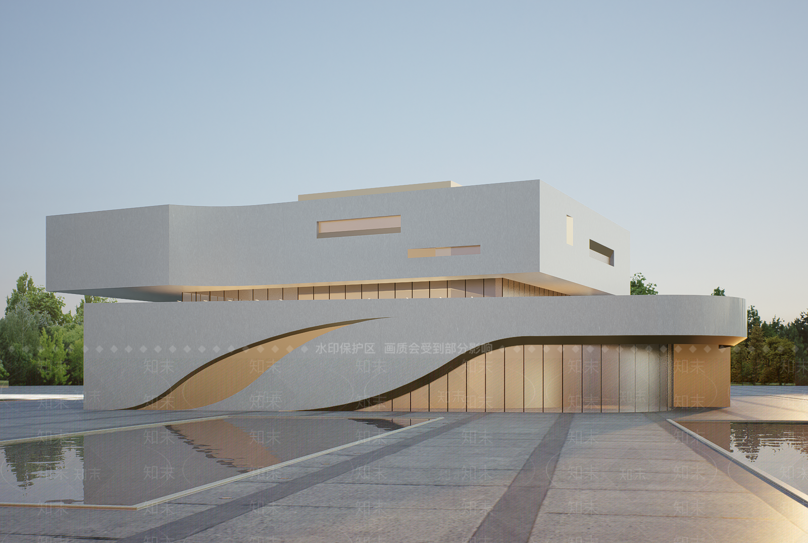 展览馆建筑SU模型精品下载_SketchUp模型_知末网