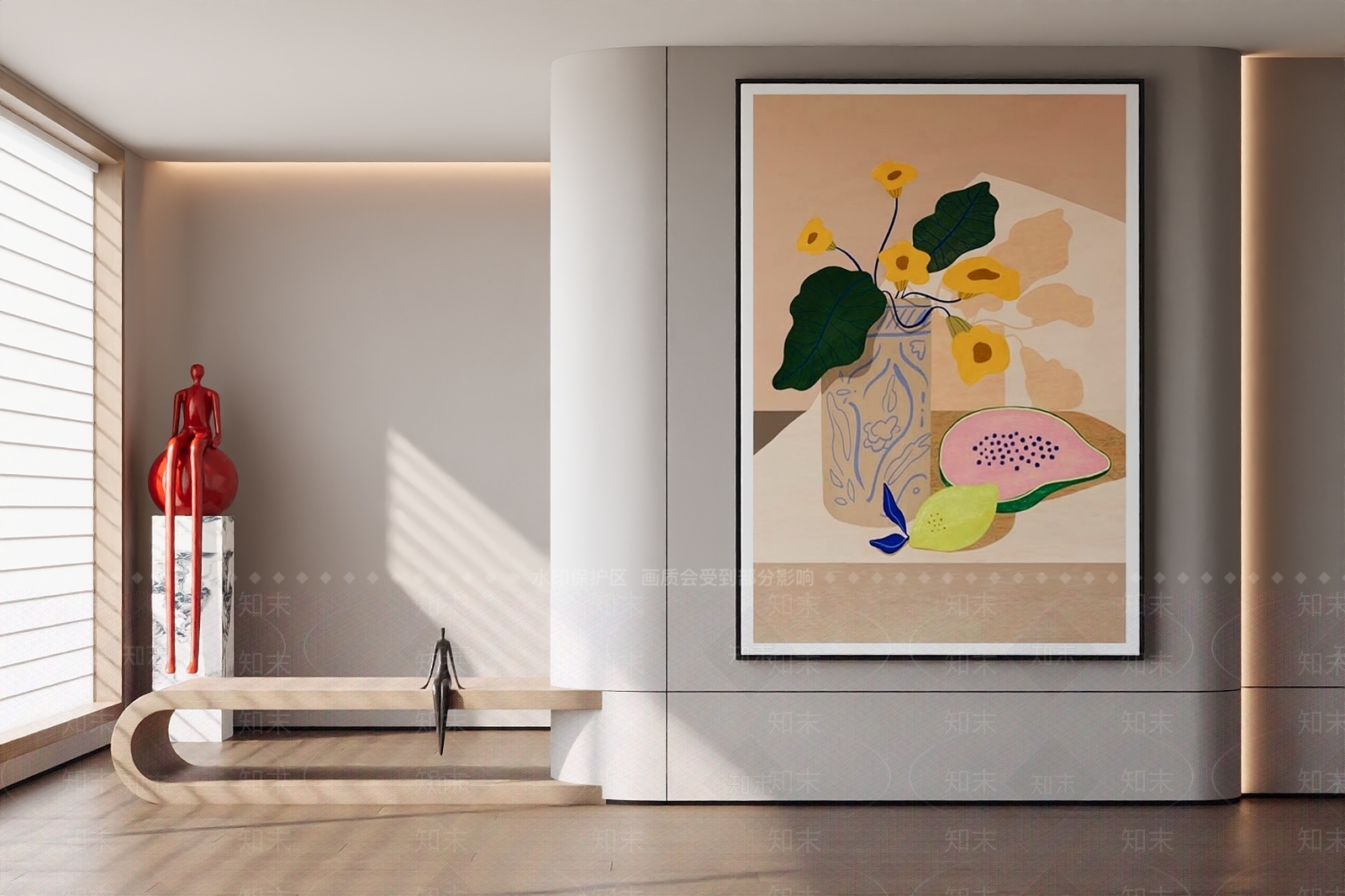 奶油北欧挂画3D模型下载【ID:1202190096】