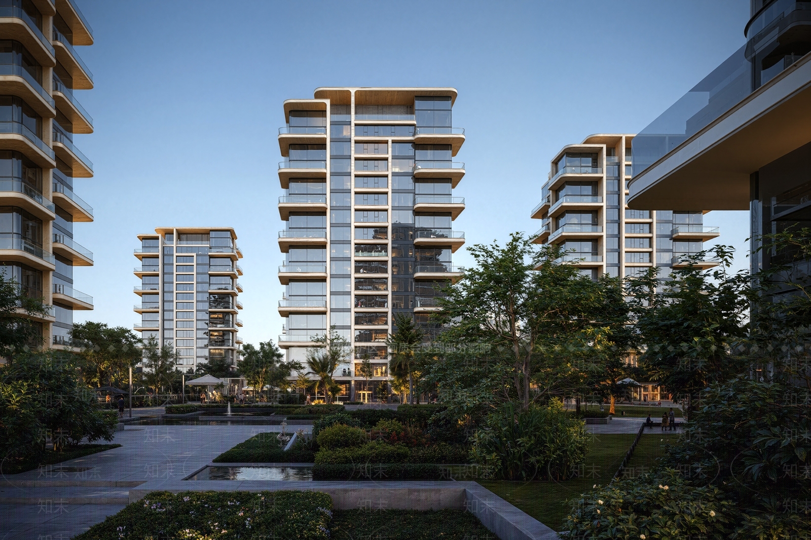 现代轻奢高层住宅SU模型下载【ID:1202192101】